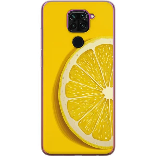 Kompatibelt Mobildeksel til Xiaomi Redmi Note 9 Nærbilde av en frisk sitronskive på gul bakgrunn gul