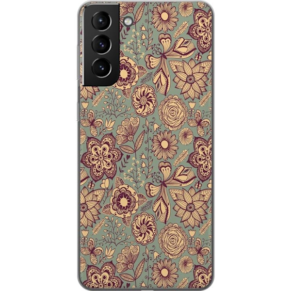 Samsung Galaxy S21+ 5G Läpinäkyvä kuori Vintage Kukat
