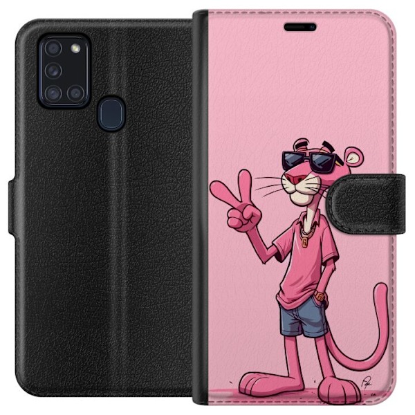 Samsung Galaxy A21s Lommeboketui Pink Panter Peace