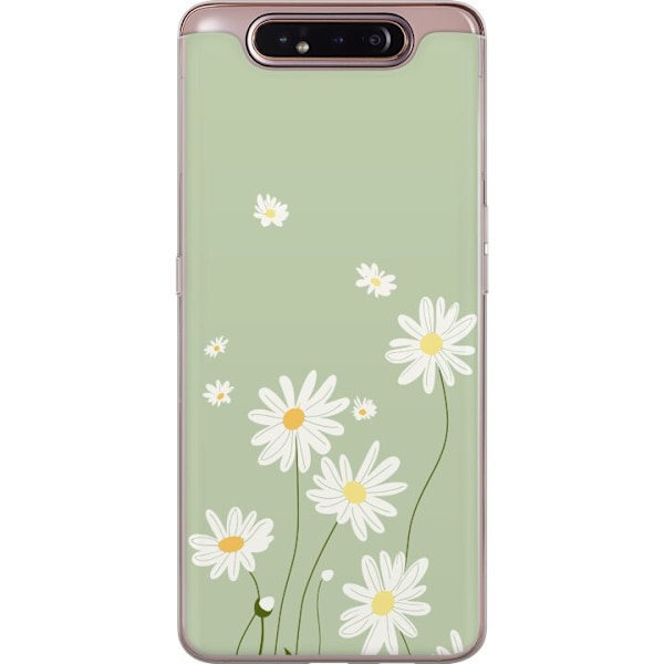 Samsung Galaxy A80 Genomskinligt Skal Prästkragar – blommig