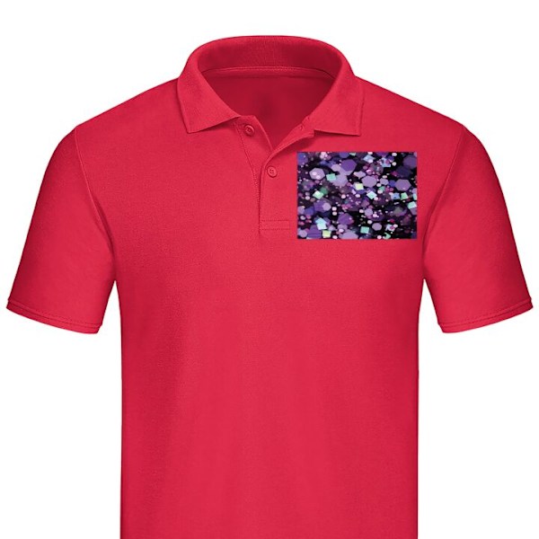 Poloshirt til Voksen | Elegant Poloshirt Lilla Glitter Rød Stor