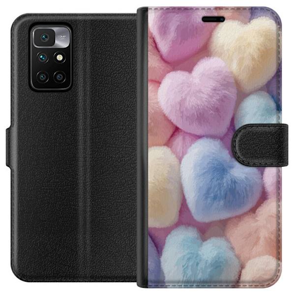 Xiaomi Redmi 10 Plånboksfodral Hjärtan Kärlek Grafisk Design Romantiskt Motiv Populärt Symbol Grafiskt Mönster Dekoration
