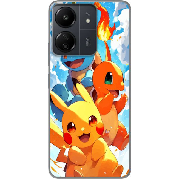 Xiaomi Redmi 13C Läpinäkyvä kuori Pocket Creatures - innoittanut Pokémonista mainitsematta nimeä