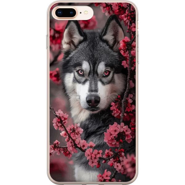 Kompatibelt Mobilskal till Apple iPhone 8 Plus Varg Röda Ögon Djur Wolf Mystisk