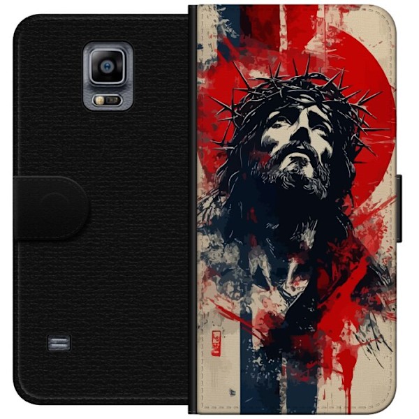 Samsung Galaxy Note 4 Lompakkokotelo Jeesus ristillä - kristillinen aihe vahvalla symboliikalla uskosta ja toivosta