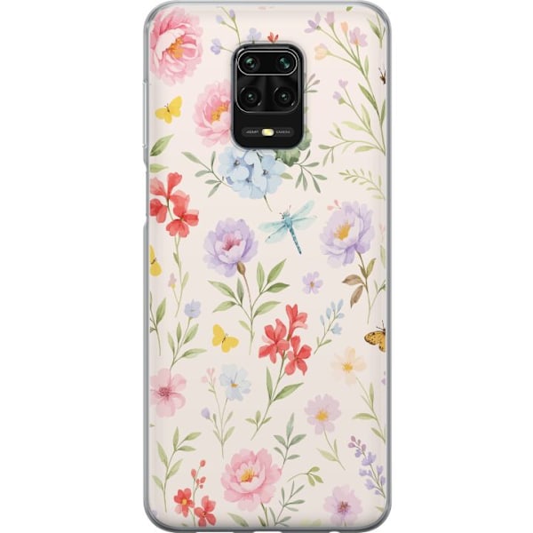 Xiaomi Redmi Note 9S Genomskinligt Skal Blommor