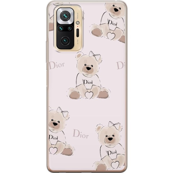 Xiaomi Redmi Note 10 Pro Gennemsigtig cover Teddy Dior Vibes - luksuriøs bamse i modetil