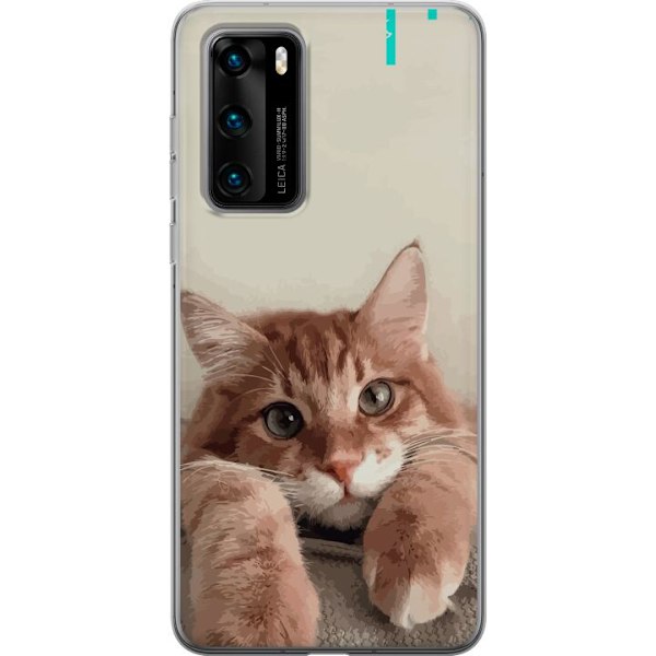 Huawei P40 Genomskinligt Skal Katt