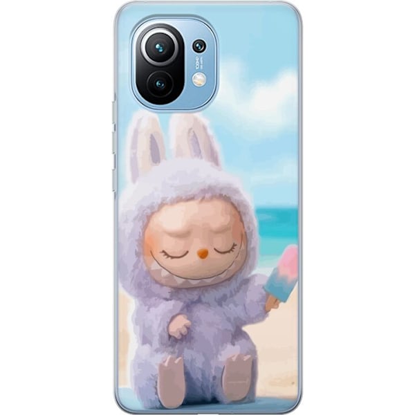 Xiaomi Mi 11 Genomskinligt Skal Labubu Pink Mood – Rosa monsterdesign