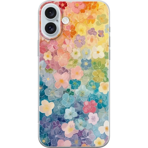 Apple iPhone 16 Plus Gennemsigtig cover Små blomster