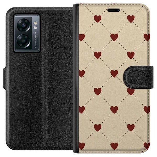 OnePlus Nord N300 Tegnebogsetui Hjertegitter