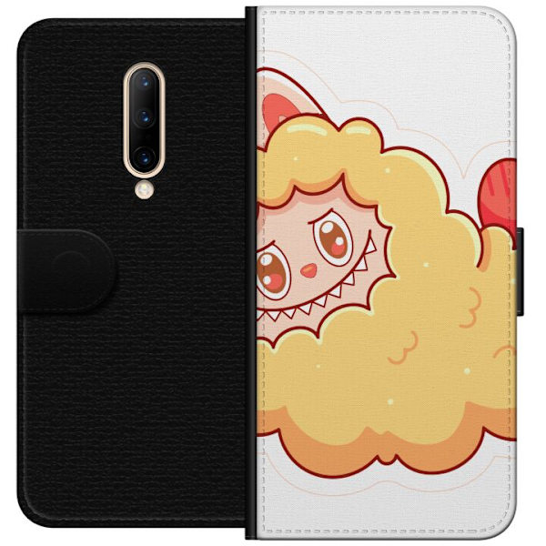 OnePlus 7 Pro Plånboksfodral Labubu Tvättbjörn Pop Mart Figur Samlarobjekt Söt Design Populärt Motiv Art Toy Kreativ Figurserie