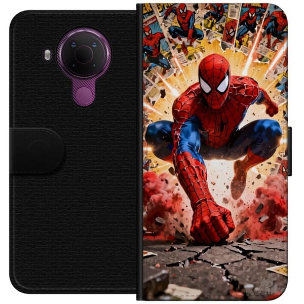 Kompatibelt Plånboksfodral till Nokia 5.4 Spider Man action