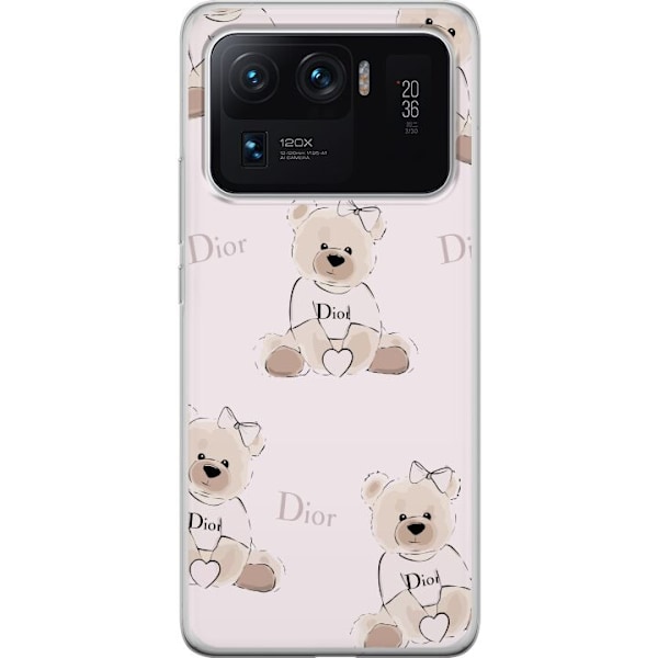 Xiaomi Mi 11 Ultra Gennemsigtig cover Teddy Dior Vibes - luksuriøs bamse i modetil