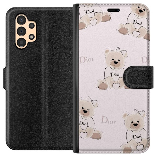 Samsung Galaxy A13 Tegnebogsetui Teddy Dior Vibes - luksuriøs bamse i modetil
