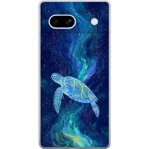 Kompatibelt Mobildeksel til Google Pixel 7a Havssköldpadda i stjärnhimmel blå