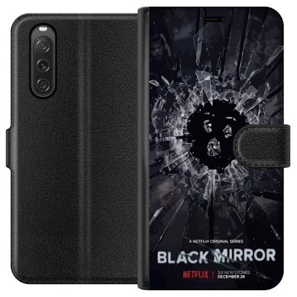 Sony Xperia 10 V Lompakkokotelo Black Mirror Sci-Fi Netflix -s