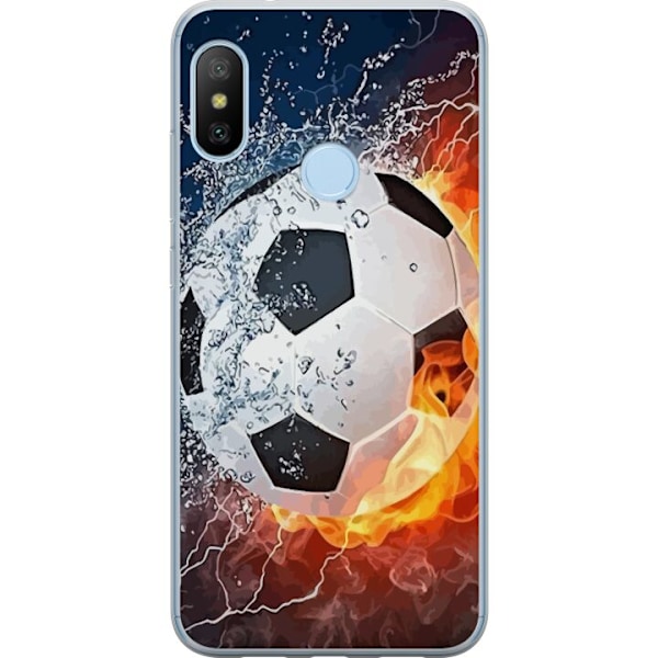 Xiaomi Mi A2 Lite Gennemsigtig cover Fodbold Ild