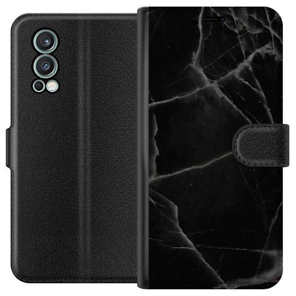 OnePlus Nord 2 5G Tegnebogsetui Sort marmor
