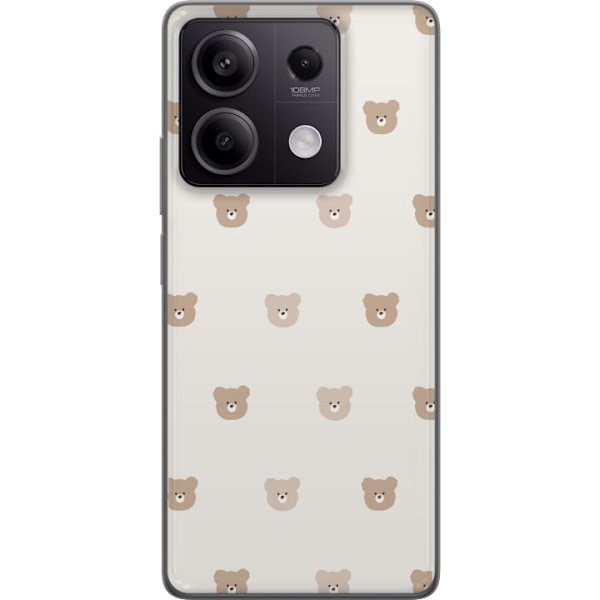 Xiaomi Redmi Note 13 Genomskinligt Skal Teddy Background – g