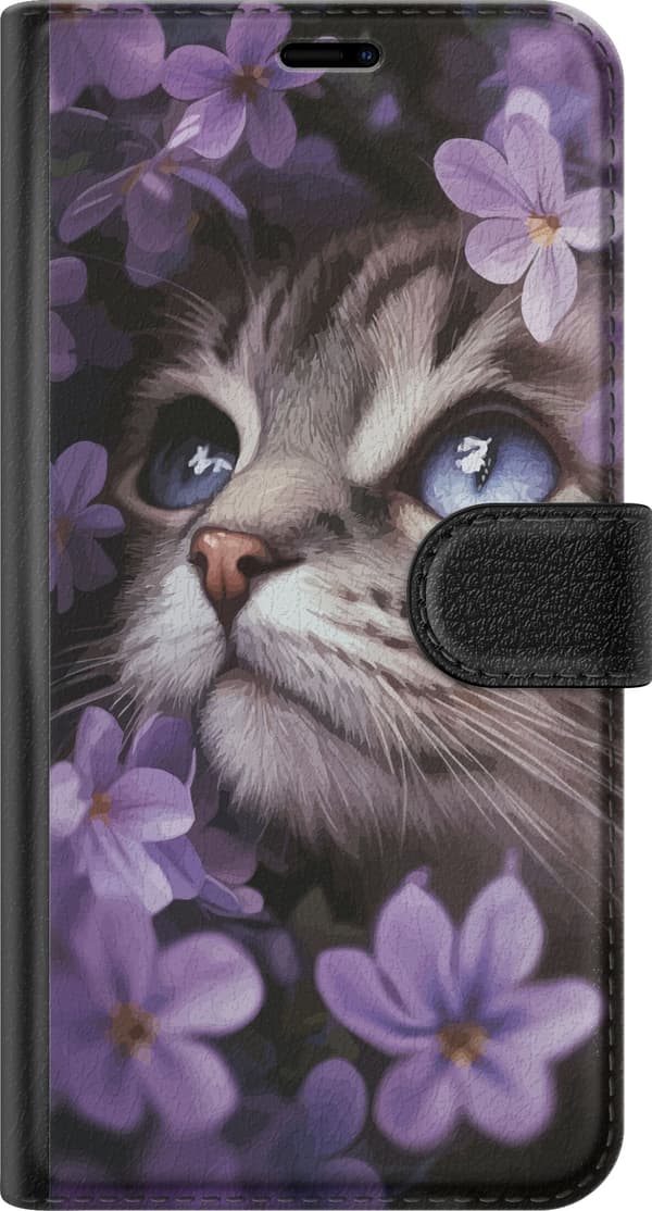 Kompatibelt Plånboksfodral till Samsung Galaxy A32 5G Kat och blommor