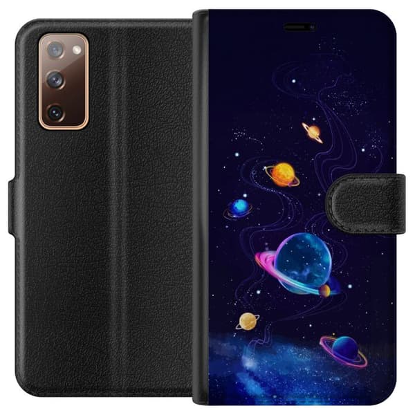 Kompatibel Tegnebogsetui til Samsung Galaxy S20 FE Farlige planeter og stjerner i et animeret rumlandskab blå