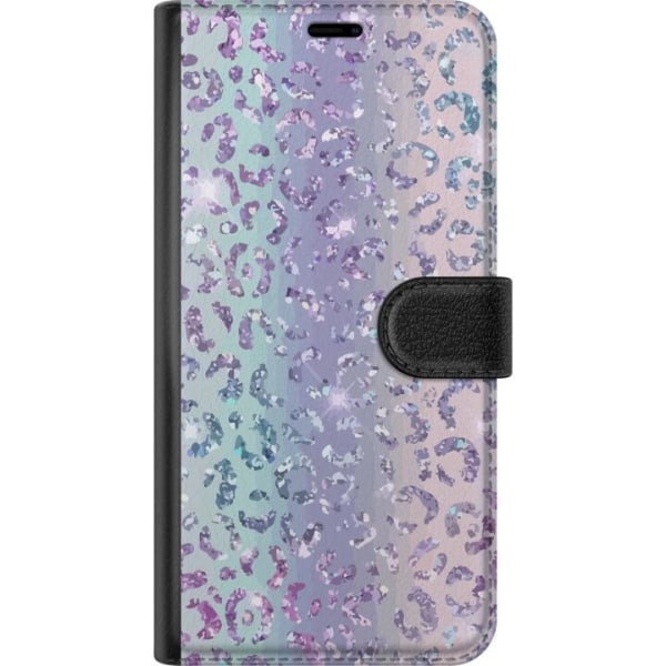 Samsung Galaxy A20e Plånboksfodral Glitter Leopard