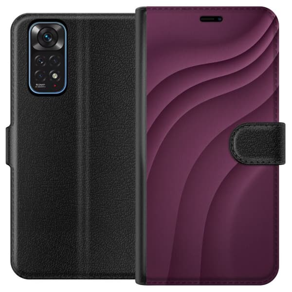 Kompatibelt Plånboksfodral till Xiaomi Redmi Note 11 Plum Waves lila