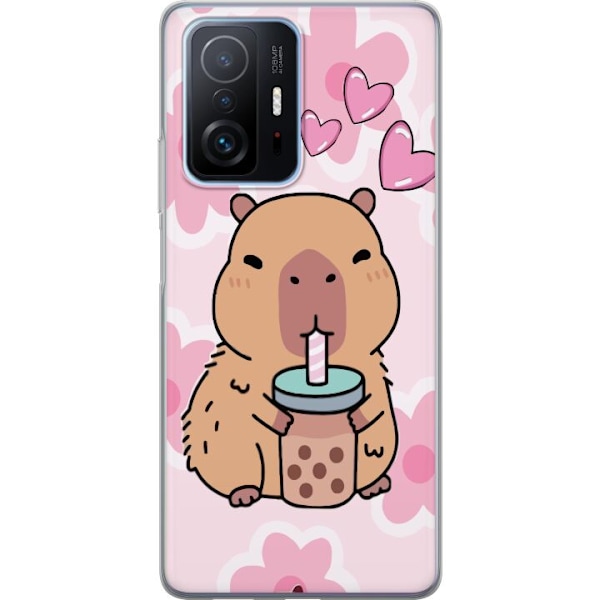 Xiaomi 11T Pro Gjennomsiktig deksel Kawaii Capybara Hjerteanime Stil Søt Design Dyretema TikTok Populær Gave Jente
