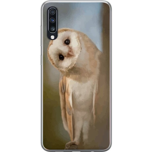 Samsung Galaxy A70 Läpinäkyvä kuori Uggla Utelias Katse Lintumotiivi Metsä Luonto Grafinen Suunnittelu Suosittu Motiivi Eläin Teema Koriste