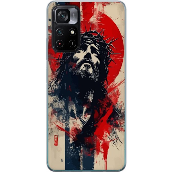 Xiaomi Poco M4 Pro 5G Gennemsigtig cover Jesus med kors - kris