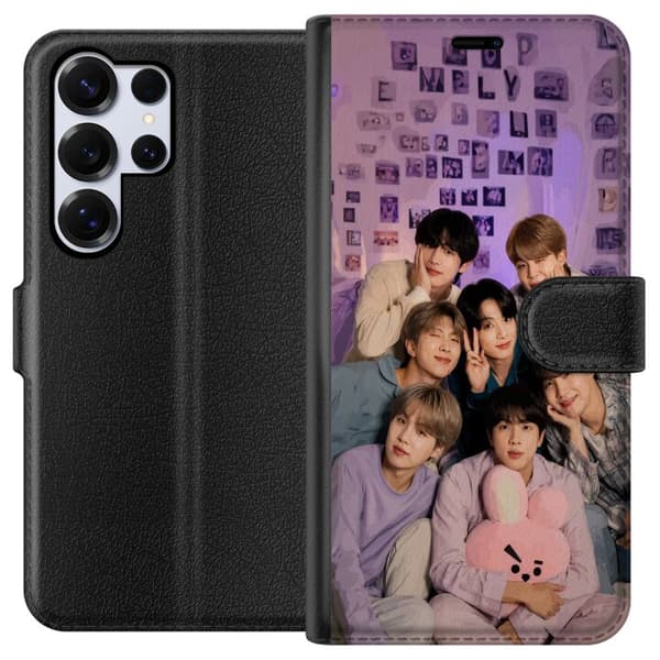 Kompatibel Tegnebogsetui til Samsung Galaxy S25 Ultra BTS lilla