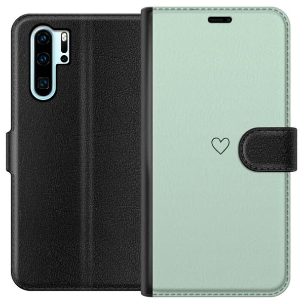 Kompatibelt Lommeboketui til Huawei P30 Pro Enkelt Hjerte