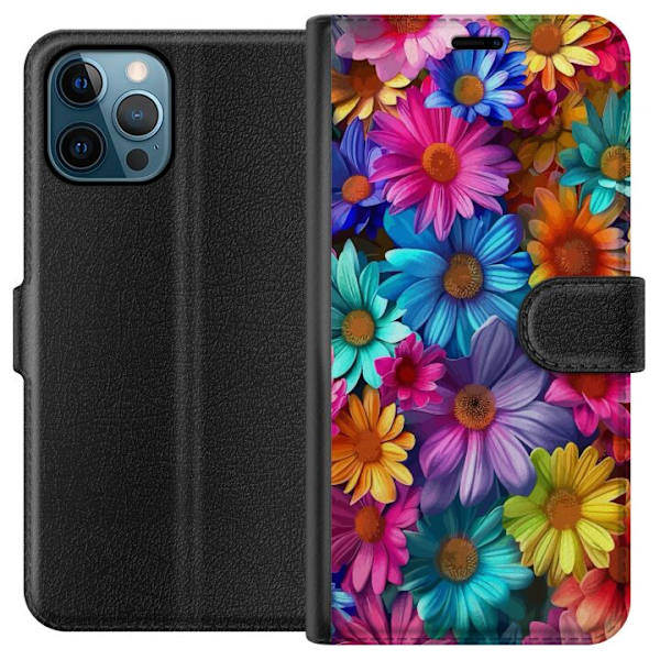 Apple iPhone 12 Pro Max Plånboksfodral Gerbera Blommor Färgglad Dekor Blommotiv Populärt Heminredning Färg Rik Väggkonst Design