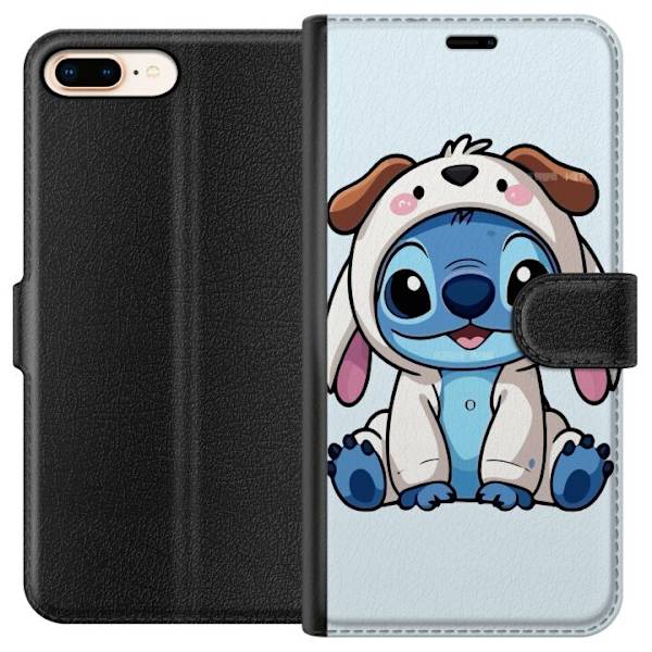 Apple iPhone 7 Plus Lompakkokotelo Stitch Koirapuku Lilo & Stitch Disney Hauska Design Sininen Avaruusolento Sarjakuva Hahmo Suosittu Lapsille Suositt