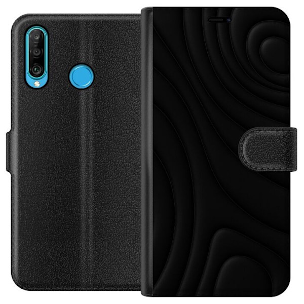 Huawei P30 lite Tegnebogsetui Sorte Bølger