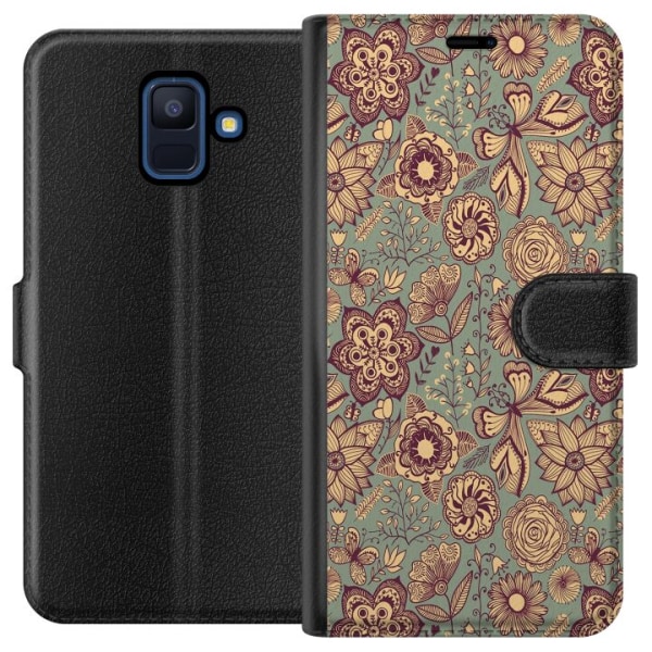 Samsung Galaxy A6 (2018) Lommeboketui Vintage Blomster