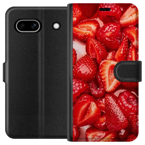 Google Pixel 7a Lompakkokotelo Mansikkakuviointi - makea motii