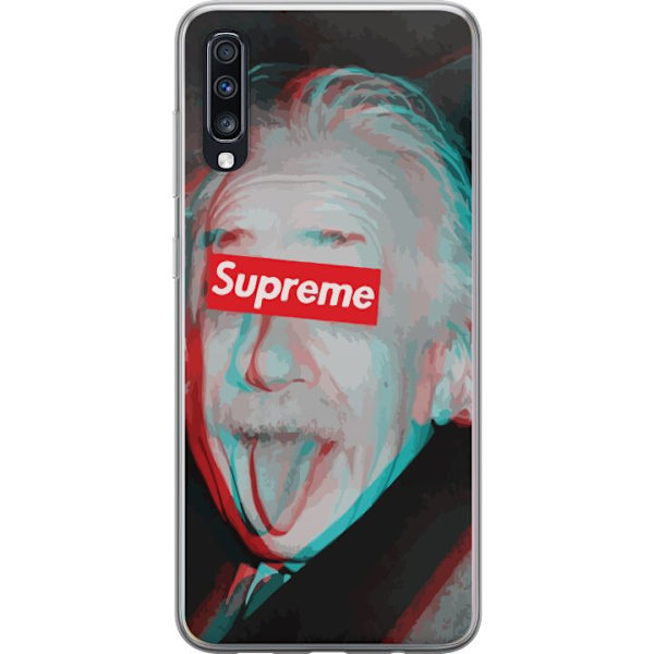 Samsung Galaxy A70 Läpinäkyvä kuori Supreme Albert Einstein 3D Motiivi Katumuoti Suunnittelu Suosittu Tiede Ikoni Kaupunkitaide