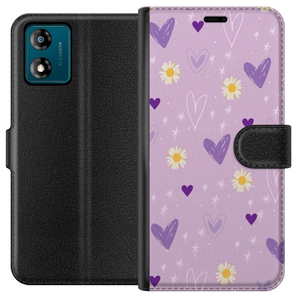 Motorola Moto E13 Tegnebogsetui Blomster