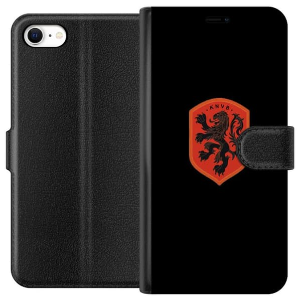 Kompatibel Tegnebogsetui til Apple iPhone 6 Orange skjold med sort heraldisk løve mod sort baggrund sort