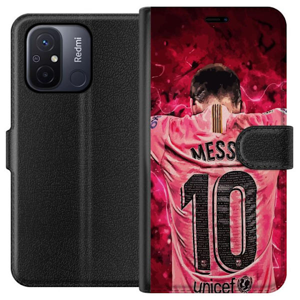 Xiaomi Redmi 12C Lompakkokotelo Messi Jalkapallo Barcelona Argentiina Motivoiva Legendaarinen Pelaaja FC Barcelona Numero 10 Urheilu Jalkapallo