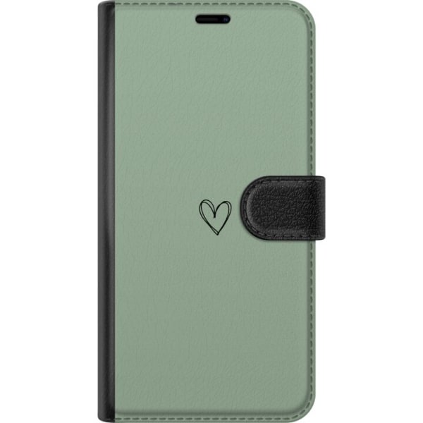 Apple iPhone X Plånboksfodral Hjärta Grön