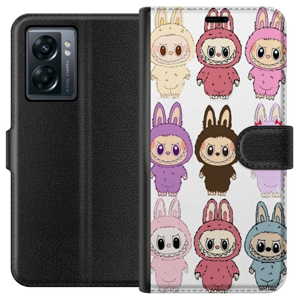 OnePlus Nord N300 Plånboksfodral Labubu Pink Monster – Popkonst med Kawaii-touch