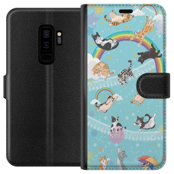Kompatibel Tegnebogsetui til Samsung Galaxy S9+ Regnbue & Katte