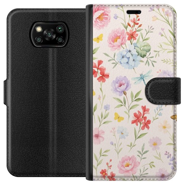 Xiaomi Poco X3 NFC Lompakkokotelo Kukat