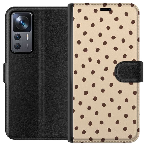 Kompatibelt Lommeboketui til Xiaomi 12T Beige latteflekker beige