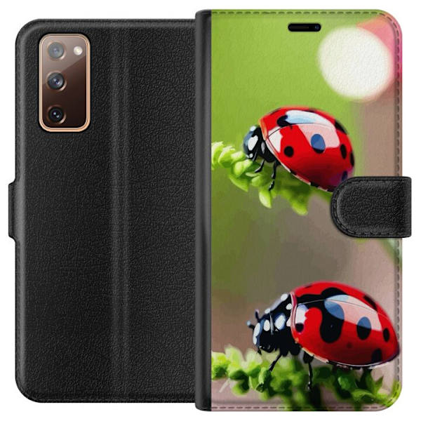 Samsung Galaxy S20 FE Tegnebogsetui Ladybug Insekt Held Symbol Naturlig Motiv Populær Grafisk Motiv Dekoration Sommer Tur