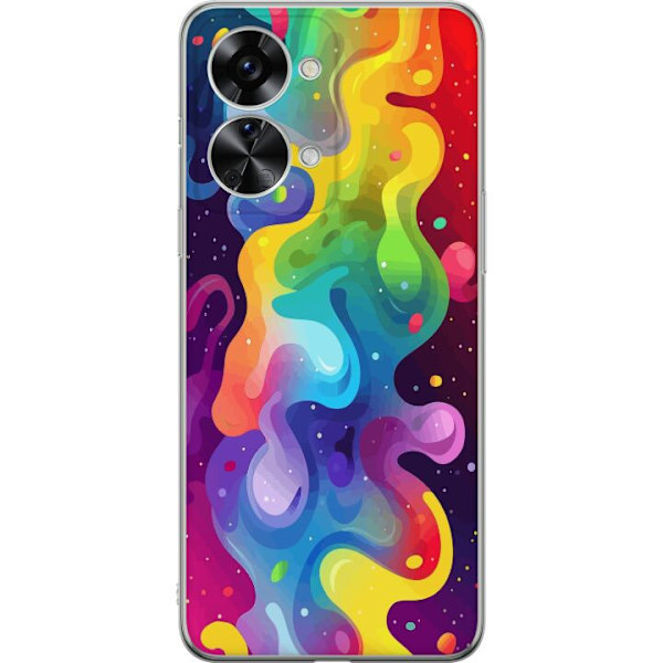 OnePlus Nord 2T Genomskinligt Skal Color Splash Abstrakt Konst Design Färgstarkt Mönster Modern Populär Väggkonst Grafiskt Trend