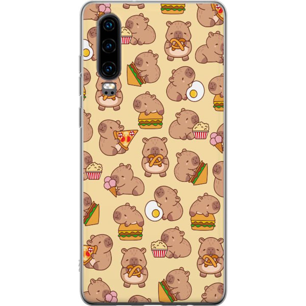 Huawei P30 Läpinäkyvä kuori Kawaii capybara puhelinkotelo useilla söpöillä hahmoilla